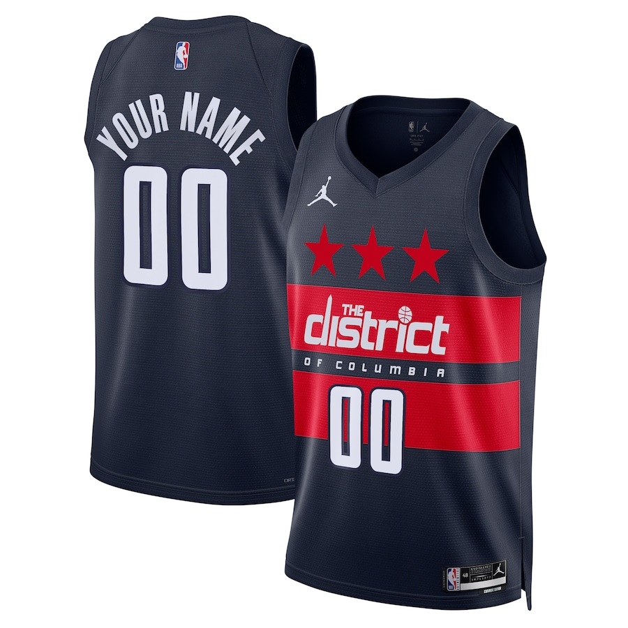 Men Washington Wizards Jordan Brand Navy 2024-25 Custom Swingman NBA Jersey->customized nba jersey->Custom Jersey